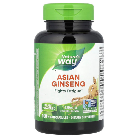 Nature's Way, Asian Ginseng, 100 Vegan Capsules (560 mg per Capsule) - Image 1