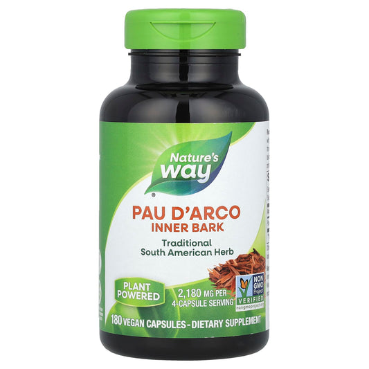 Nature's Way, Pau d'Arco Inner Bark, 180 Vegan Capsules (545 mg per Capsule) - Image 1