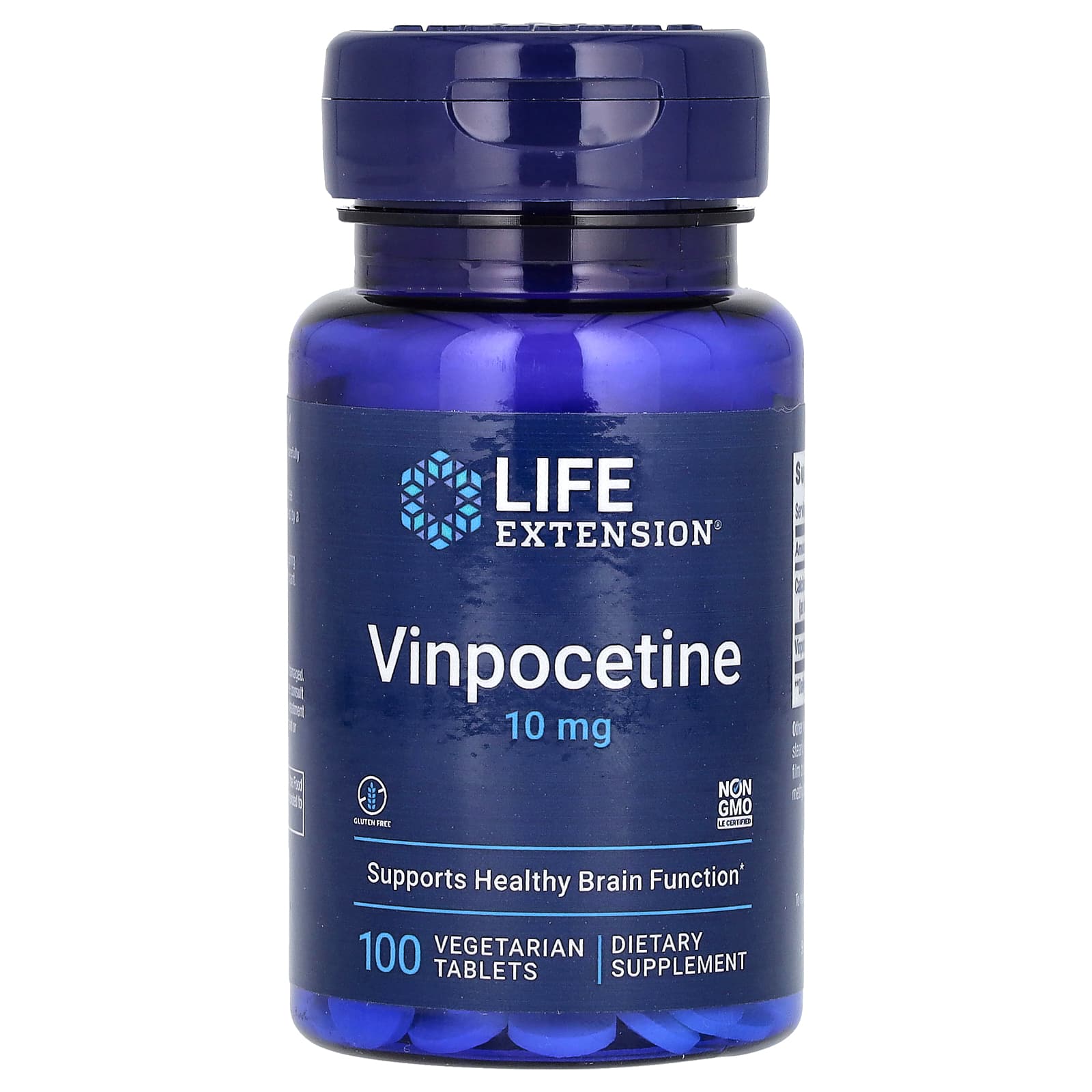 Life Extension, Vinpocetine, 10 mg, 100 Vegetarian Tablets - Image 1