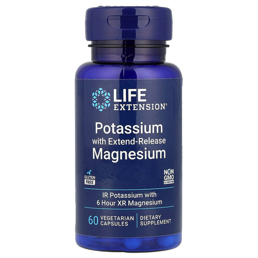 Life Extension, Potassium with Extend-Release Magnesium, 60 Vegetarian Capsules - Image 1