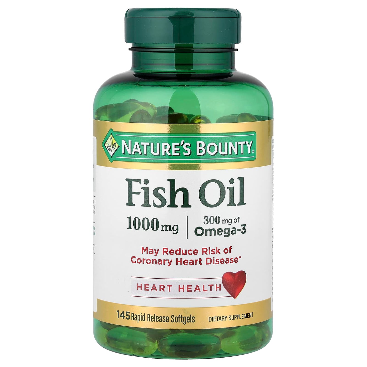 Nature's Bounty, Fish Oil, 1,000 mg, 145 Rapid Release Softgels - Image 1