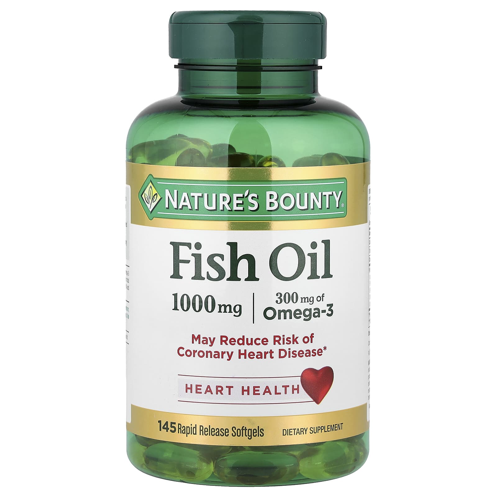 Nature's Bounty, Fish Oil, 1,000 mg, 145 Rapid Release Softgels - Image 1