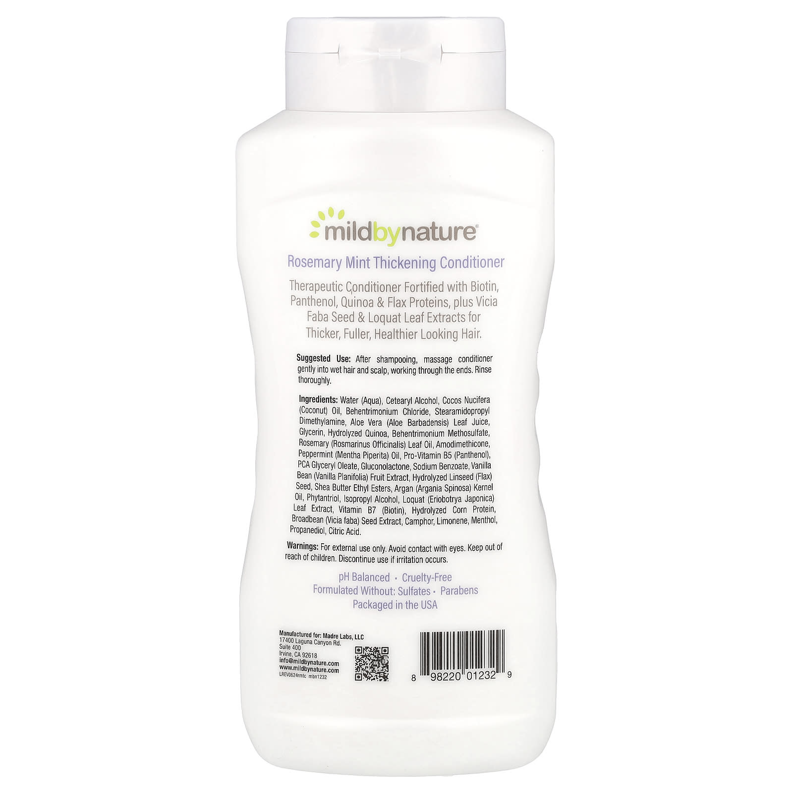 Mild By Nature, Thickening Conditioner, B-Complex & Biotin, Rosemary Mint, 16 fl oz (473 ml) - Image 2