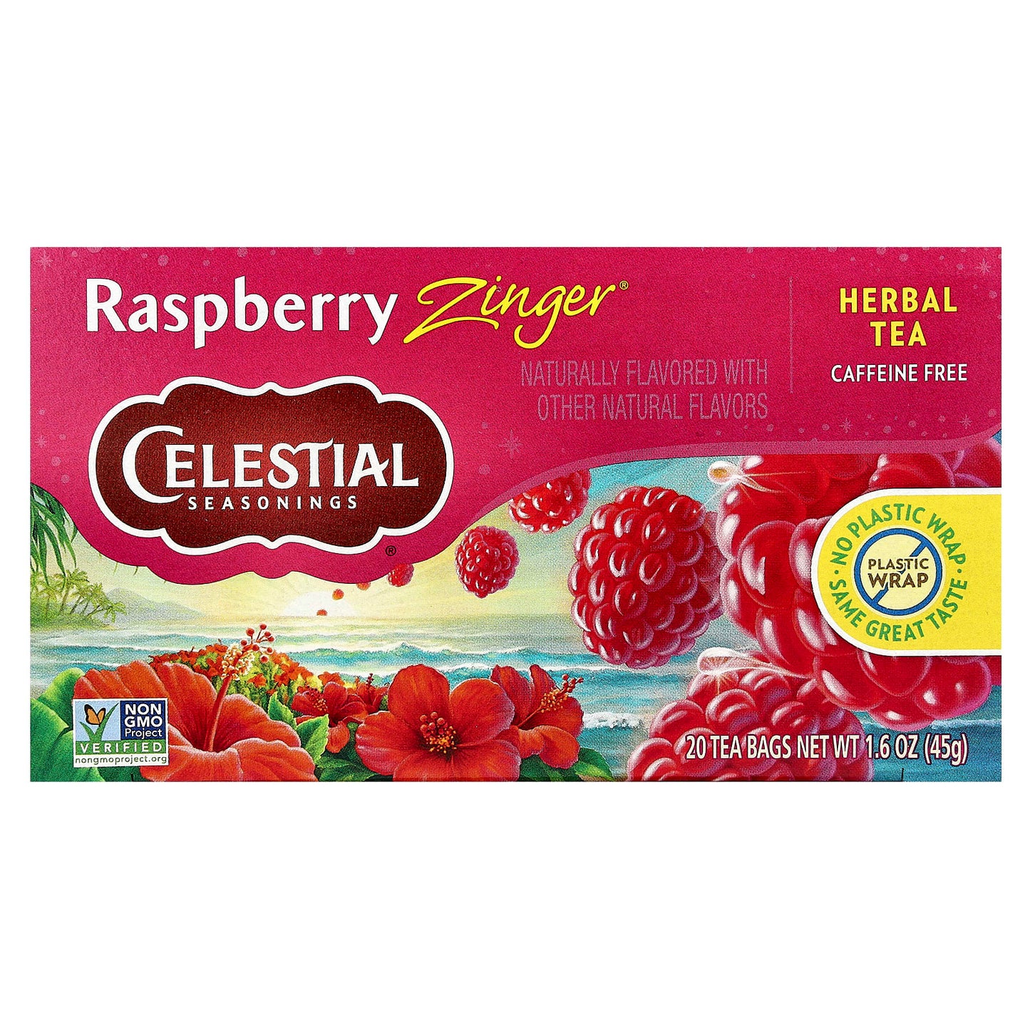Raspberry Zinger Caffeine Free Herbal Tea | Celestial Seasonings - Image 1
