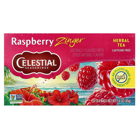 Raspberry Zinger Caffeine Free Herbal Tea | Celestial Seasonings - Image 1