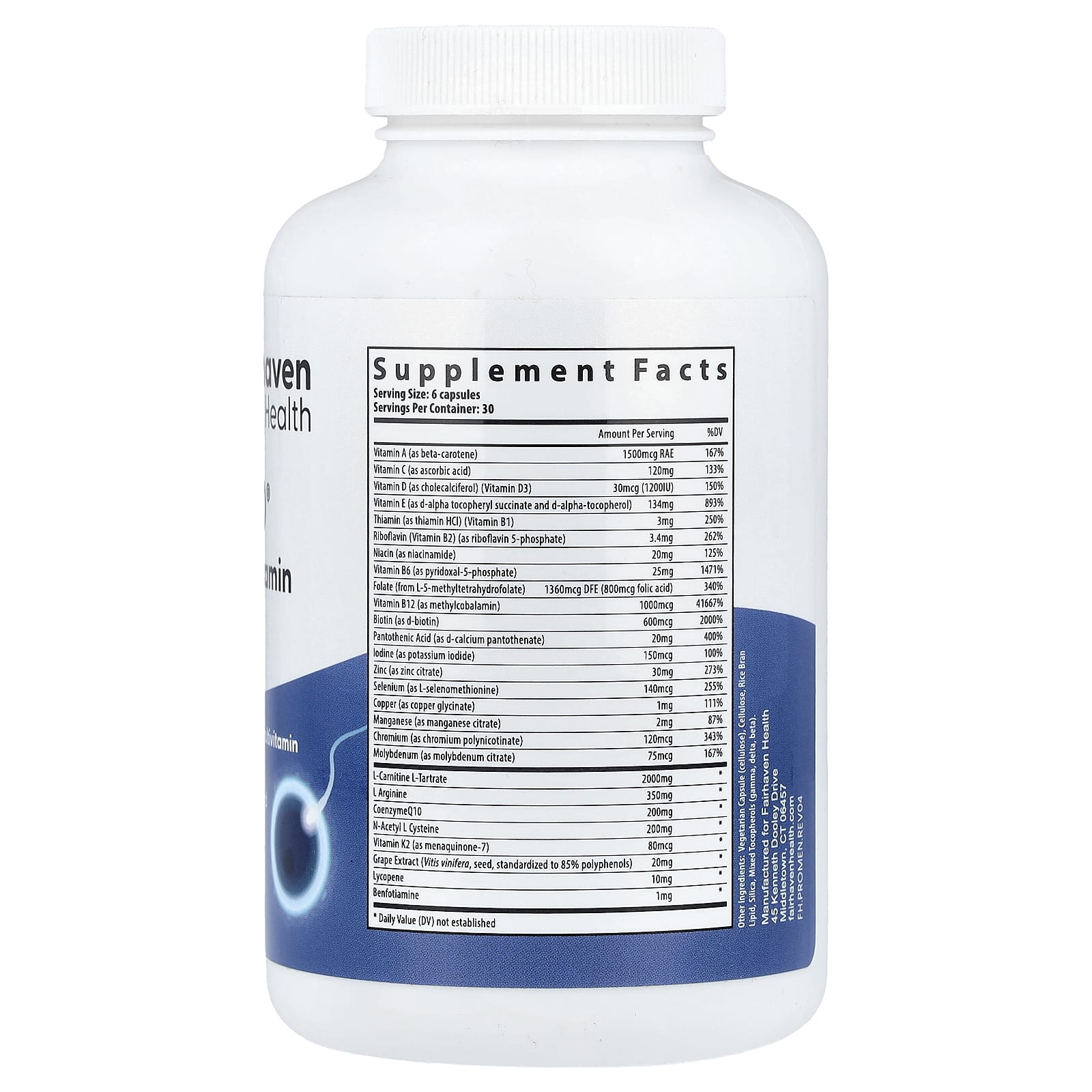 Fairhaven Health FH Pro Fertility Multivitamin for Men - 180 Capsules - Image 2