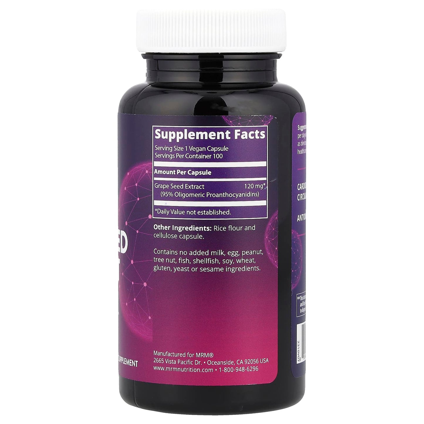 MRM Nutrition, Grape Seed Extract, 100 Vegan Capsules (120 mg per Capsule) - Image 2