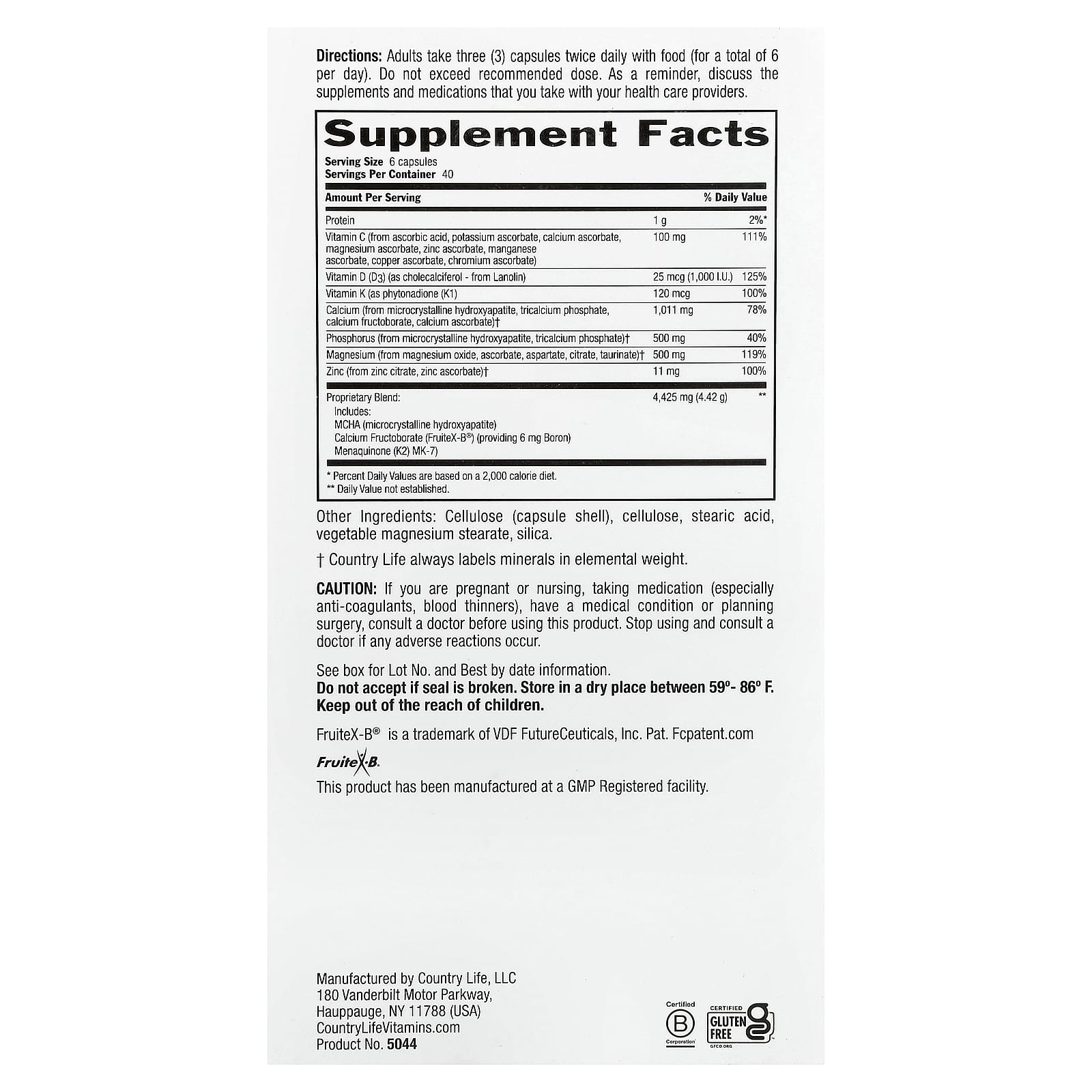 Country Life Bone Solid Triple Action Bone Health Supplement - Image 2