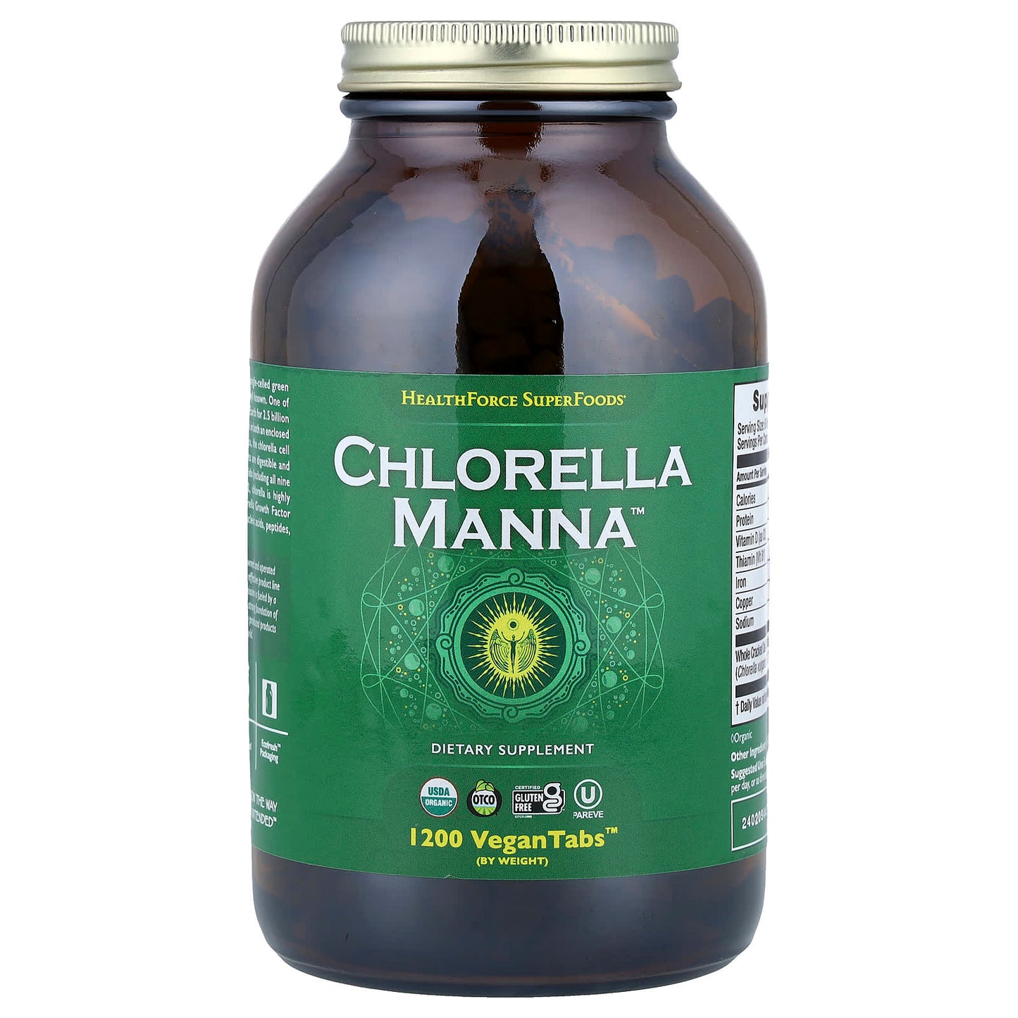 HealthForce Superfoods Chlorella Manna, VeganTabs, USDA Organic, Vegan - Image 1