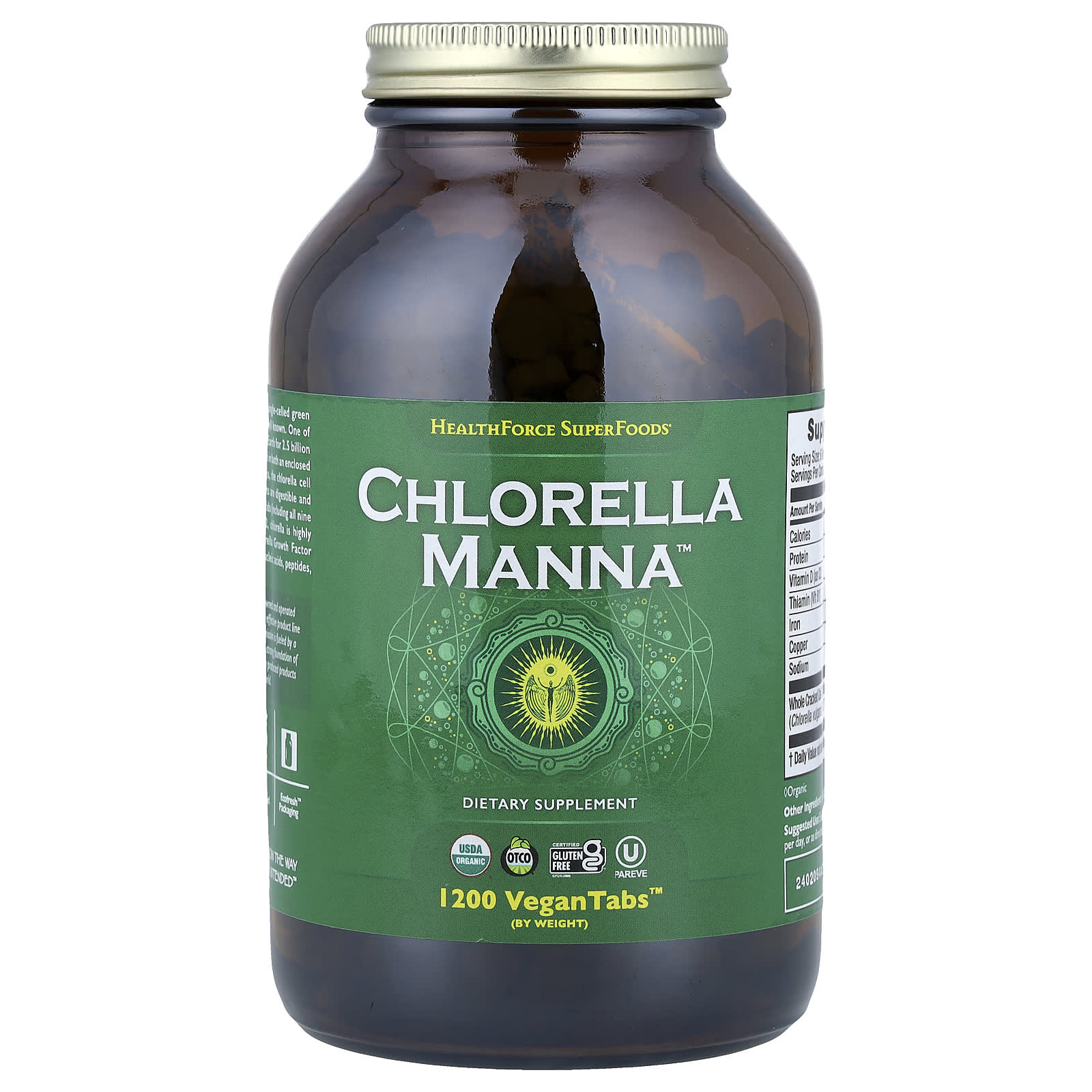 HealthForce Superfoods Chlorella Manna, VeganTabs, USDA Organic, Vegan - Image 1