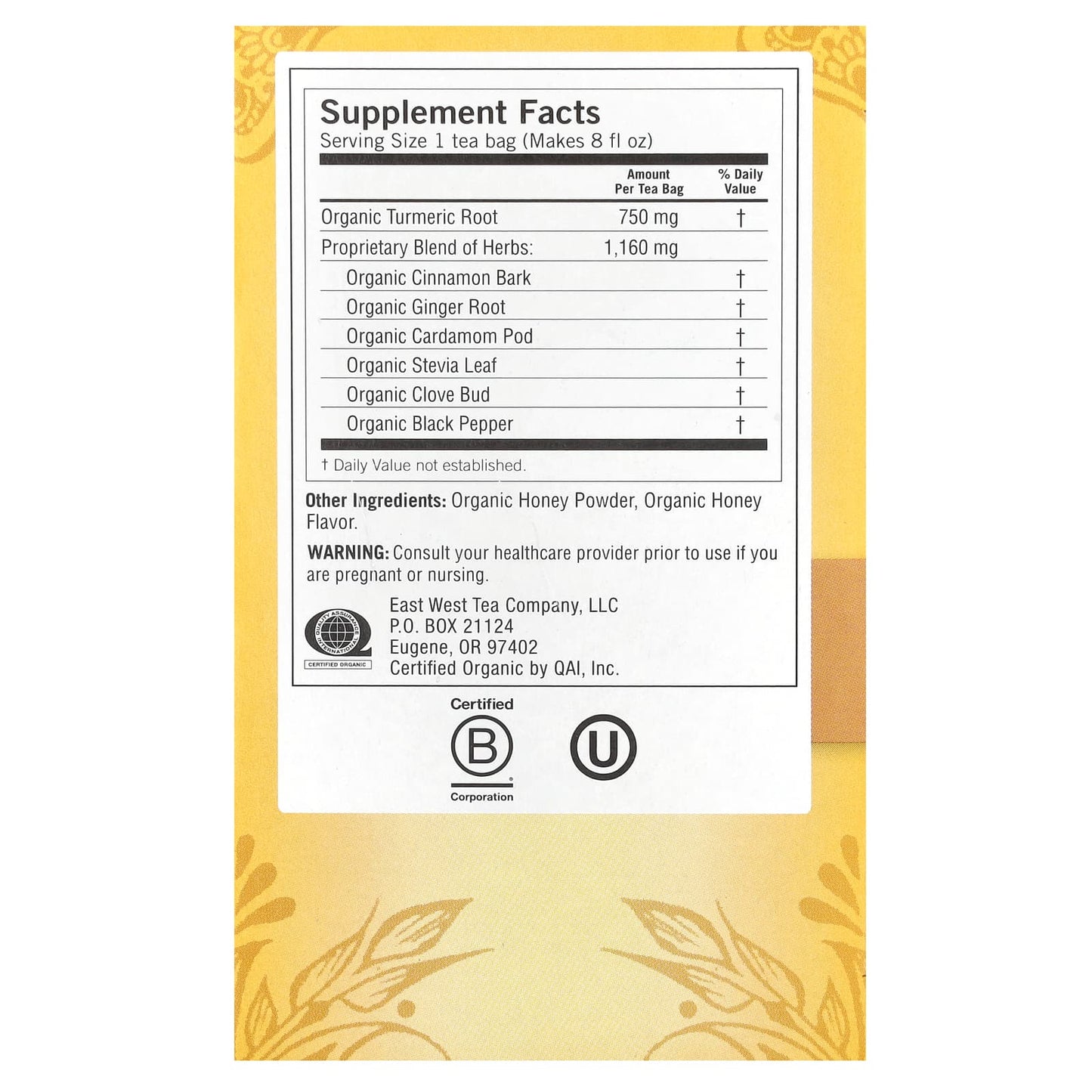 Yogi Tea, Turmeric Vitality, Honey Chai, Caffeine Free, 16 Tea Bags, 1.12 oz (32 g) - Image 2