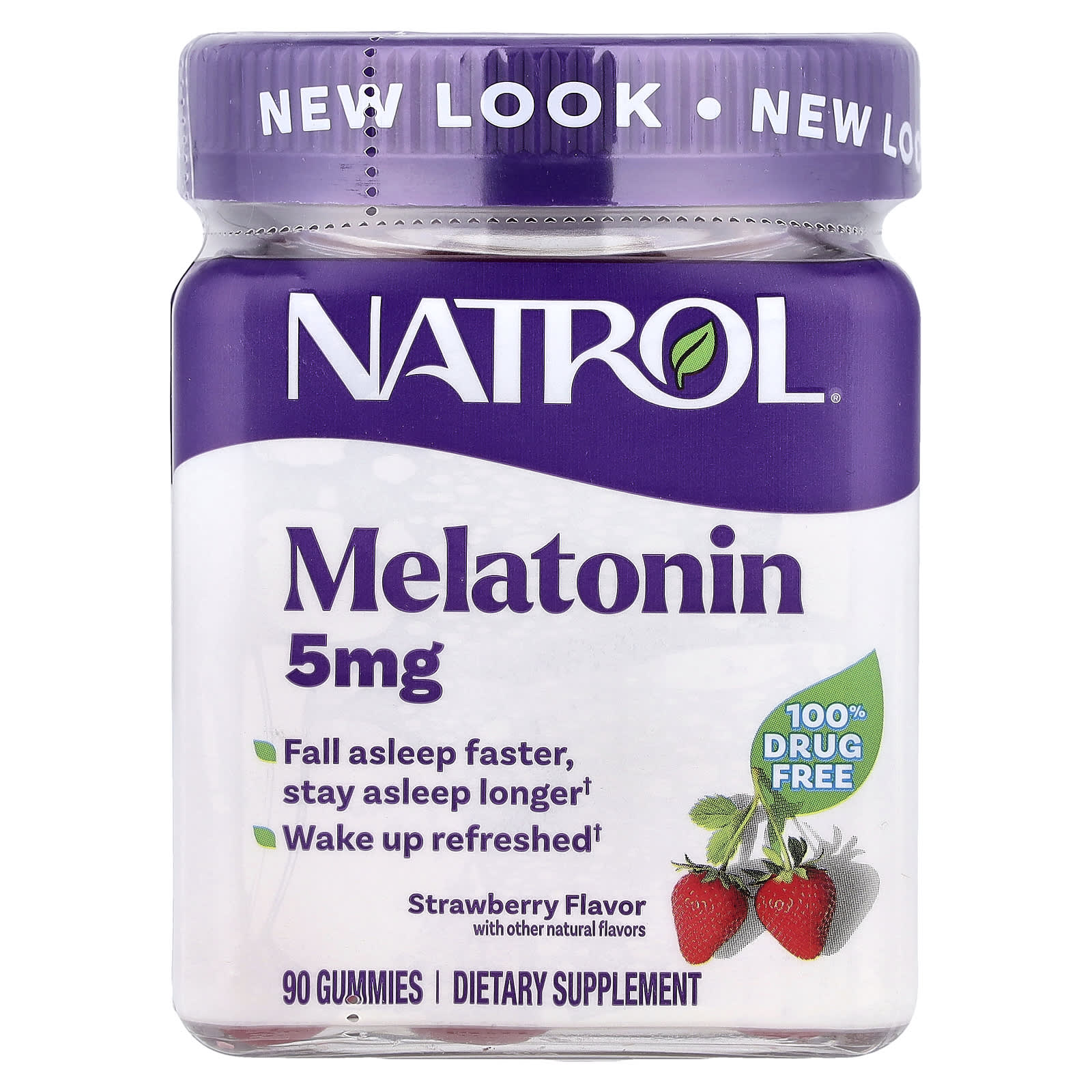 Natrol, Melatonin Gummies, Strawberry, 5 mg, 90 Gummies - Image 1