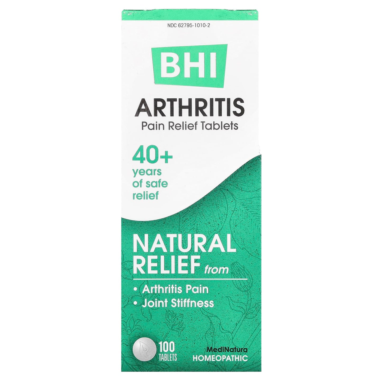 MediNatura, BHI, Arthritis, Pain Relief Tablets, 100 Tablets - Image 1