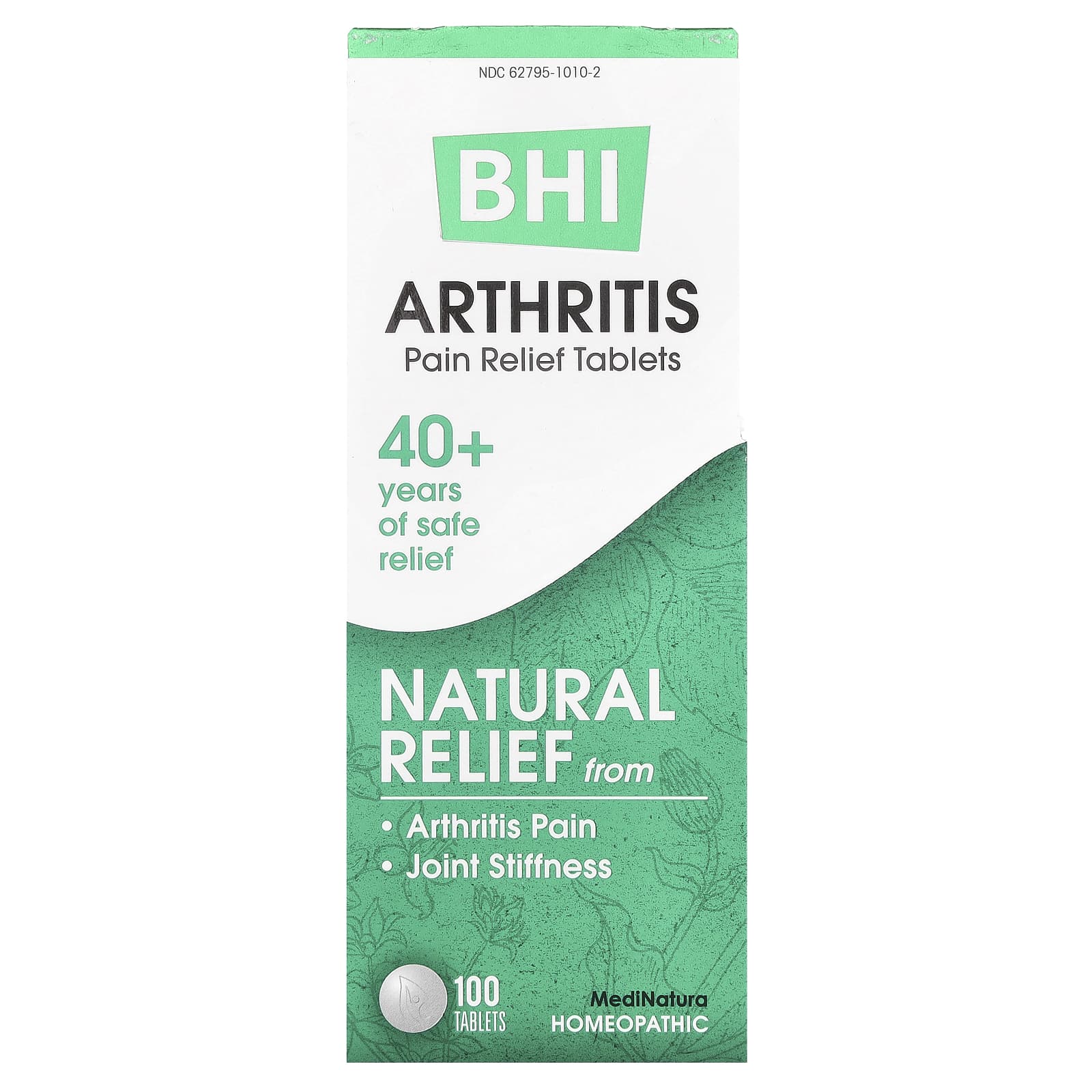 MediNatura, BHI, Arthritis, Pain Relief Tablets, 100 Tablets - Image 1