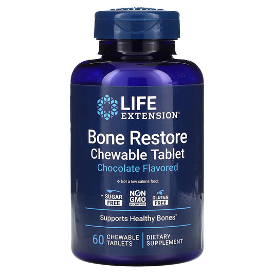 Life Extension, Bone Restore, Chocolate, 60 Chewable Tablets - Image 1