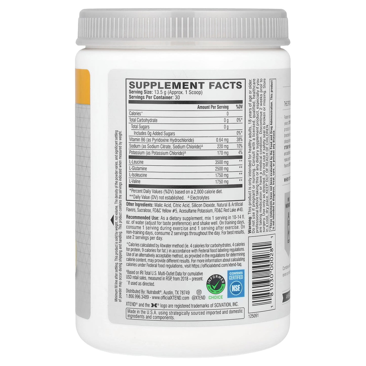 XTEND, The Original 7G BCAA, Mango Madness, 14.3 oz (405 g) - Image 2