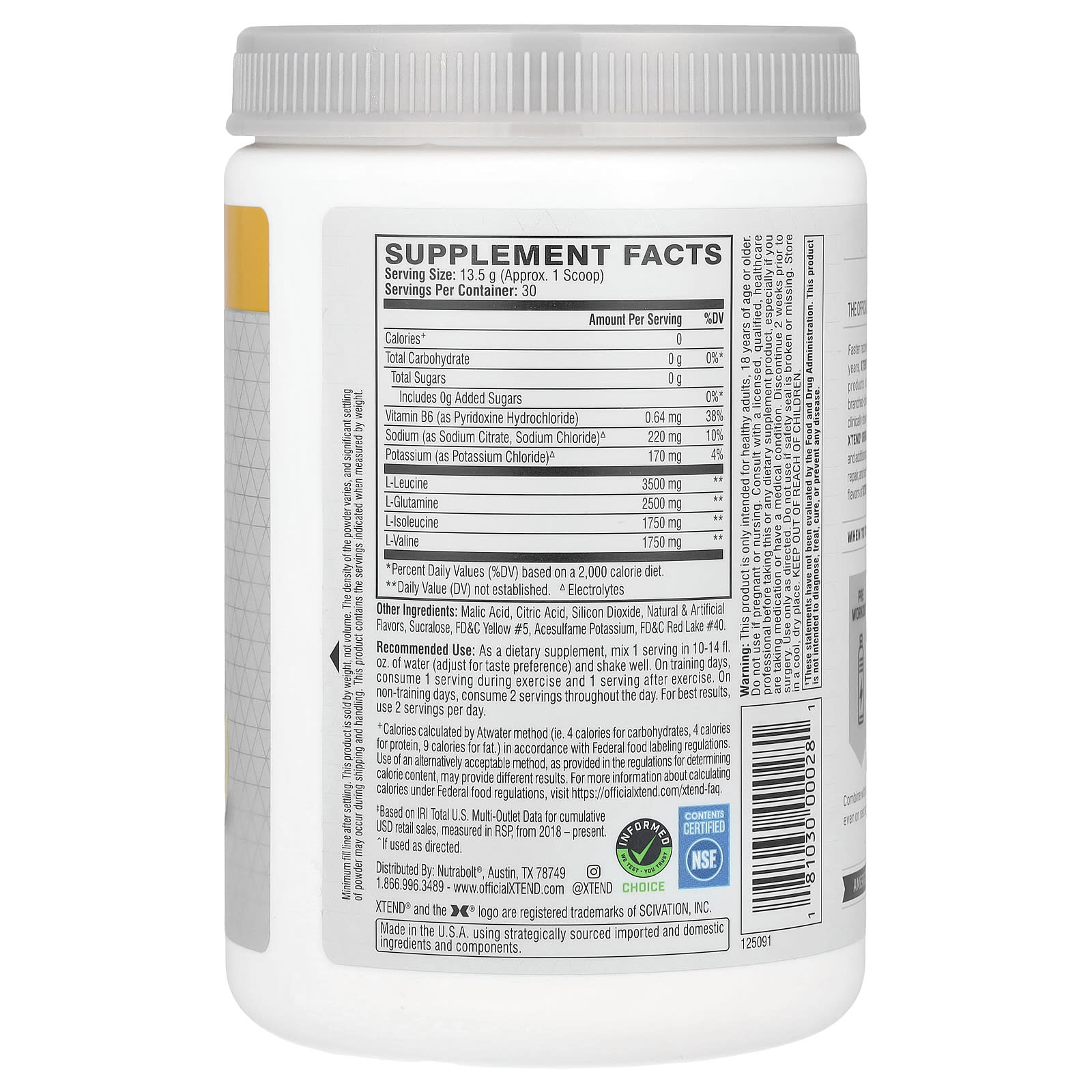 XTEND, The Original 7G BCAA, Mango Madness, 14.3 oz (405 g) - Image 2