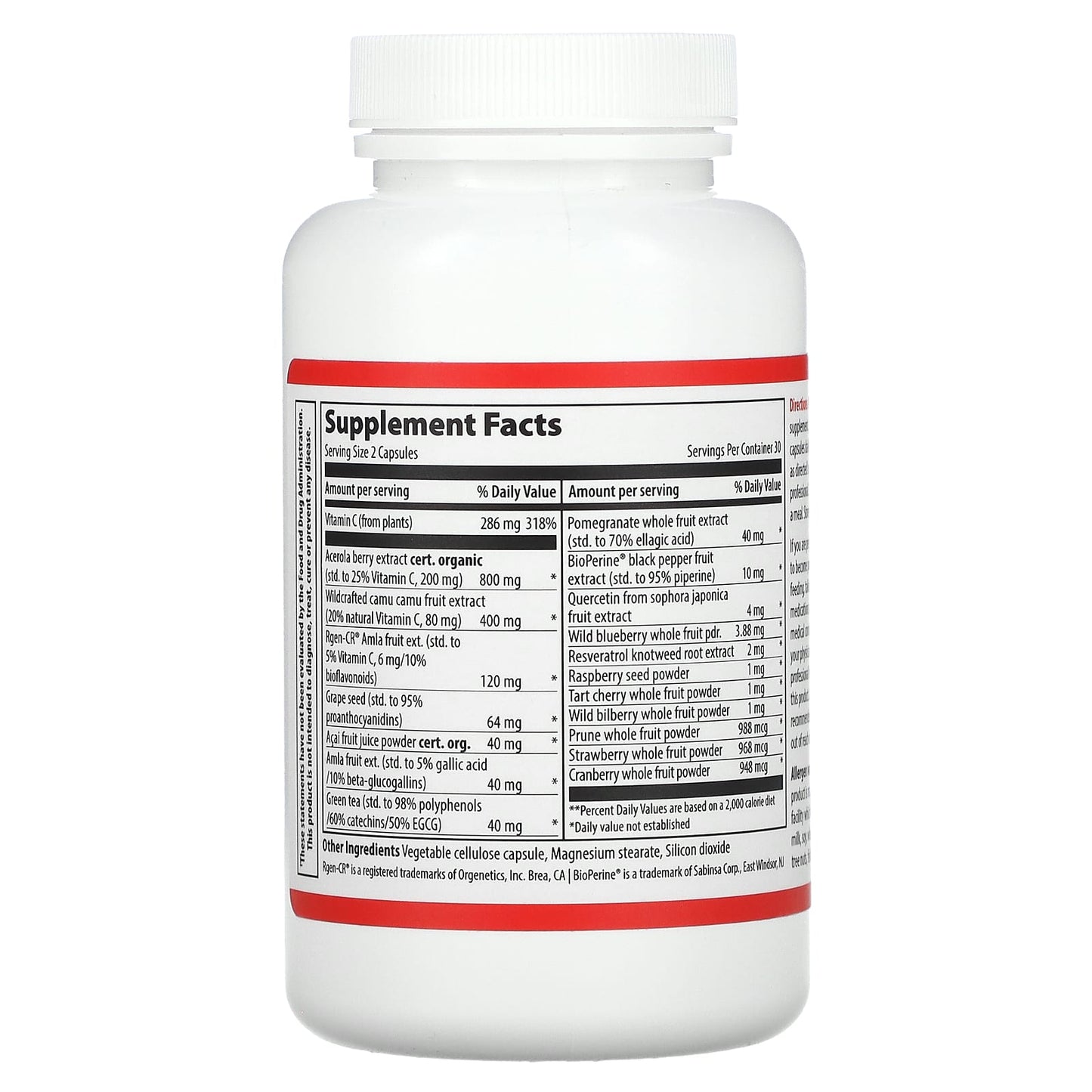 Vibrant Health, Plant-Based Vitamin C, 60 Vegetable Capsules - Image 2