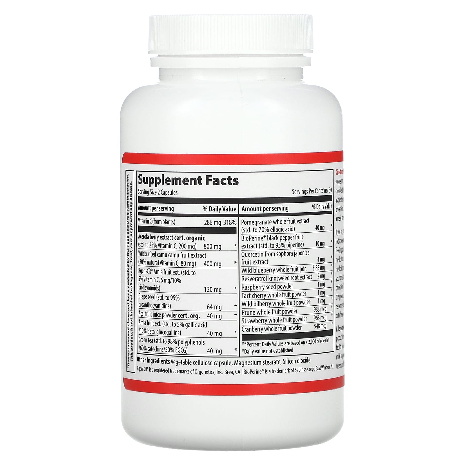 Vibrant Health, Plant-Based Vitamin C, 60 Vegetable Capsules - Image 2