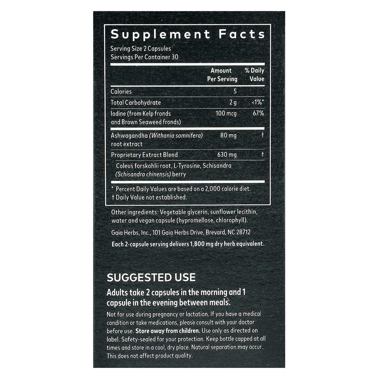 Thyroid Support Supplement by Gaia Herbs - 60 Vegan Capsules - Image 2