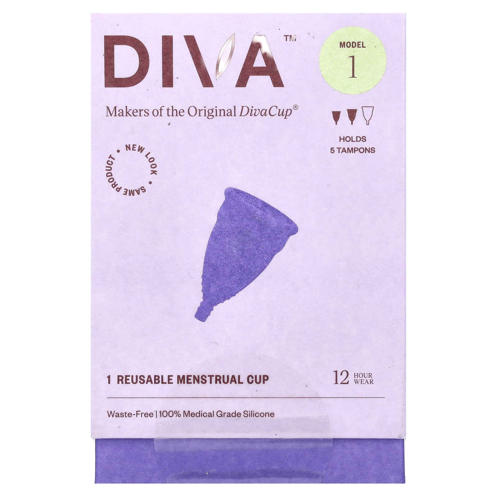 DivaCup Reusable Menstrual Cup for Comfortable All-Day Wear - Image 1