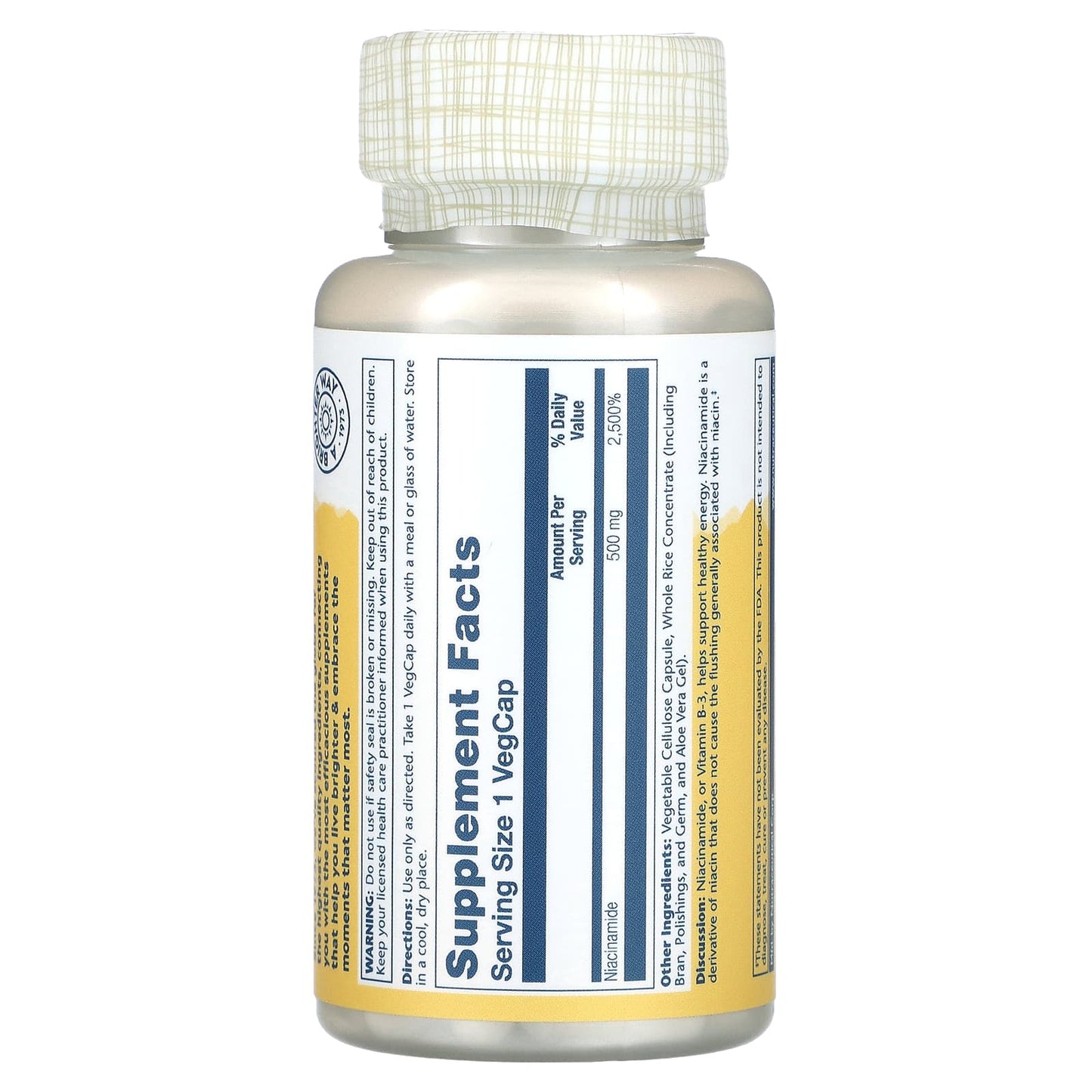 Solaray, Niacinamide, 500 mg, 100 VegCaps - Image 2