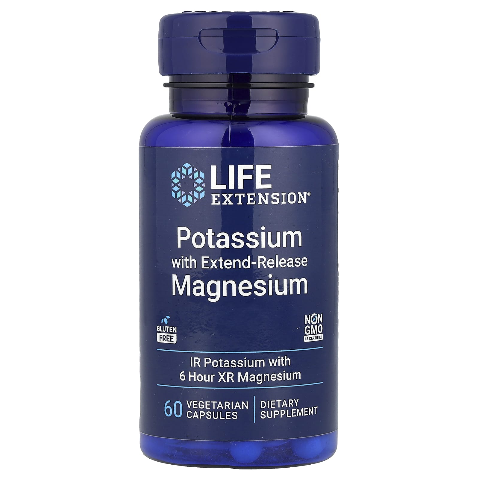 Life Extension, Potassium with Extend-Release Magnesium, 60 Vegetarian Capsules - Image 1
