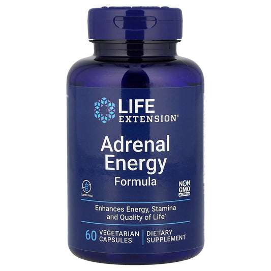 Life Extension, Adrenal Energy Formula, 60 Vegetarian Capsules - Image 1