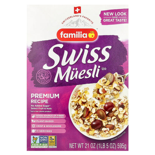 Familia Swiss Muesli, Premium Recipe, No Added Sugar | 595g - Image 1