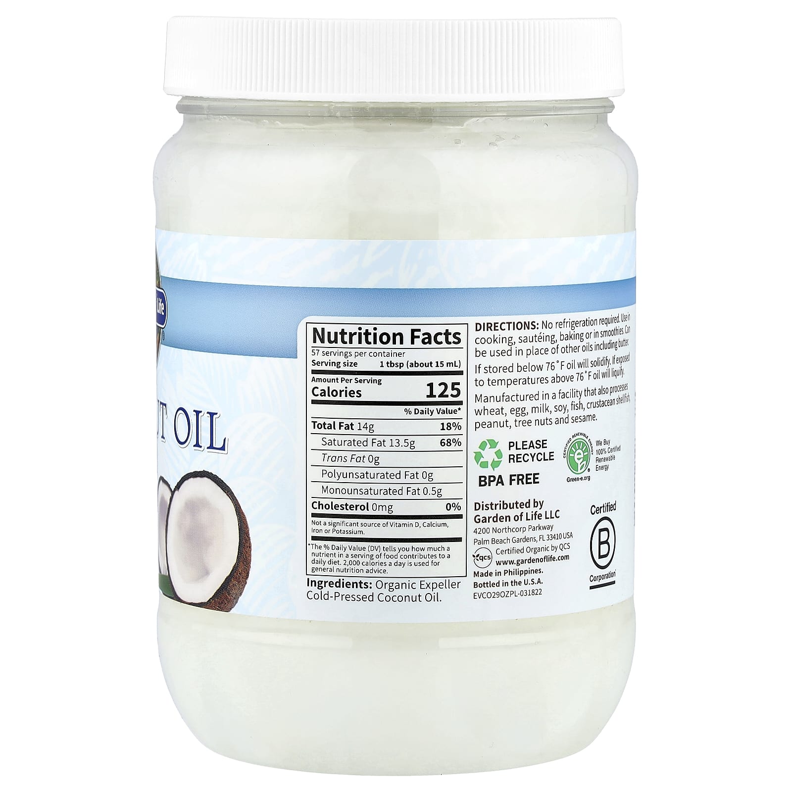 Garden of Life Raw Organic Extra Virgin Coconut Oil - 29 fl oz - Image 2