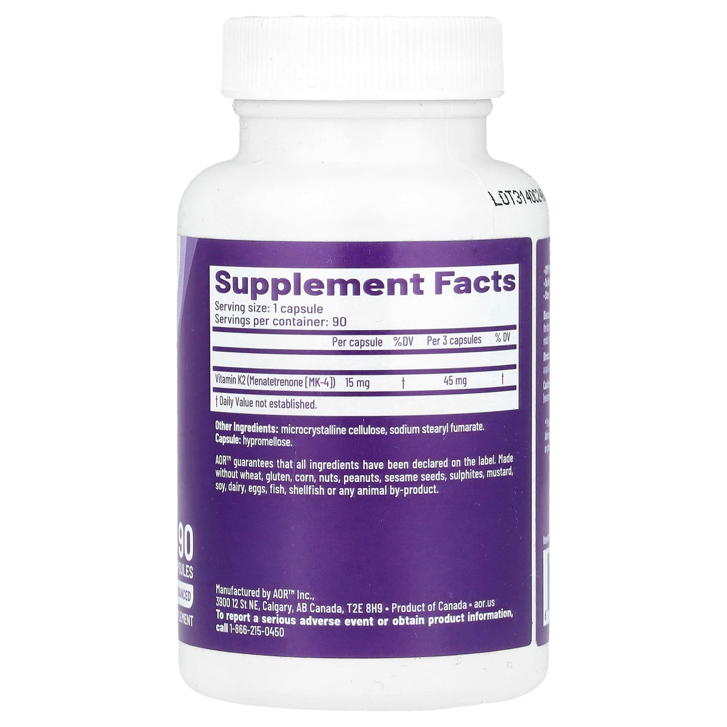 Peak K2 Supplement by AOR - High Dose Menatetrenone (MK-4) Vitamin K2 - Image 2