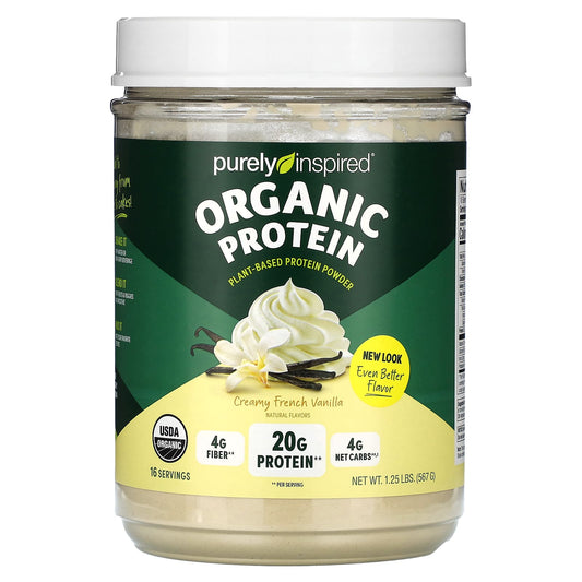 Purely Inspired, Organic Plant-Based Protein Powder, Creamy French Vanilla, 1.25 lbs (567 g) - Image 1