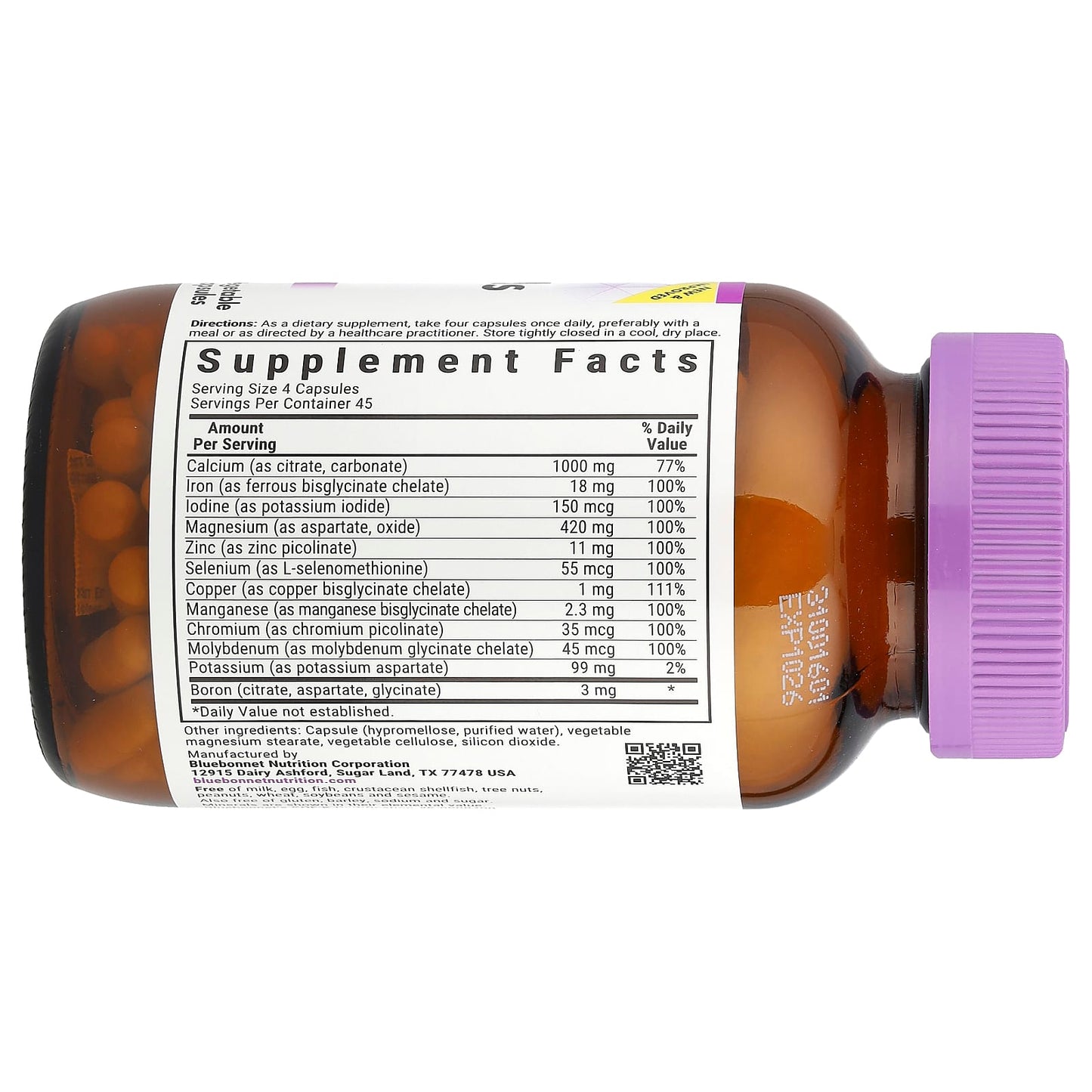 Bluebonnet Multiminerals & Boron Supplement 180 Capsules - Image 2