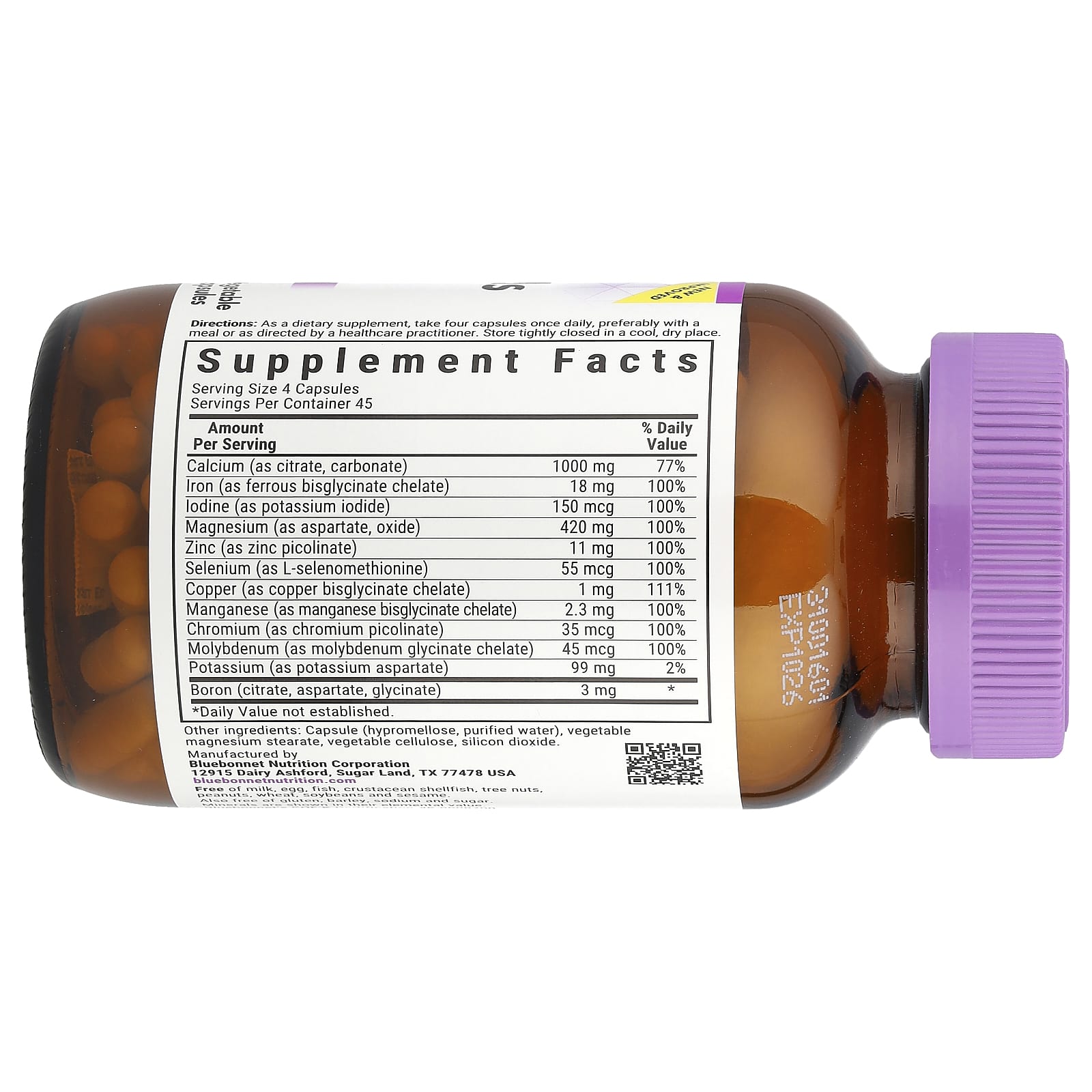 Bluebonnet Multiminerals & Boron Supplement 180 Capsules - Image 2