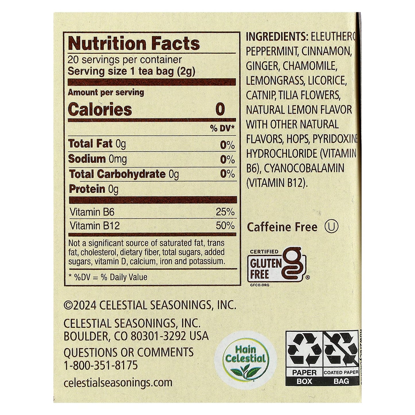 Caffeine-Free Herbal Tea for Tension Relief, 20 Tea Bags - Image 2