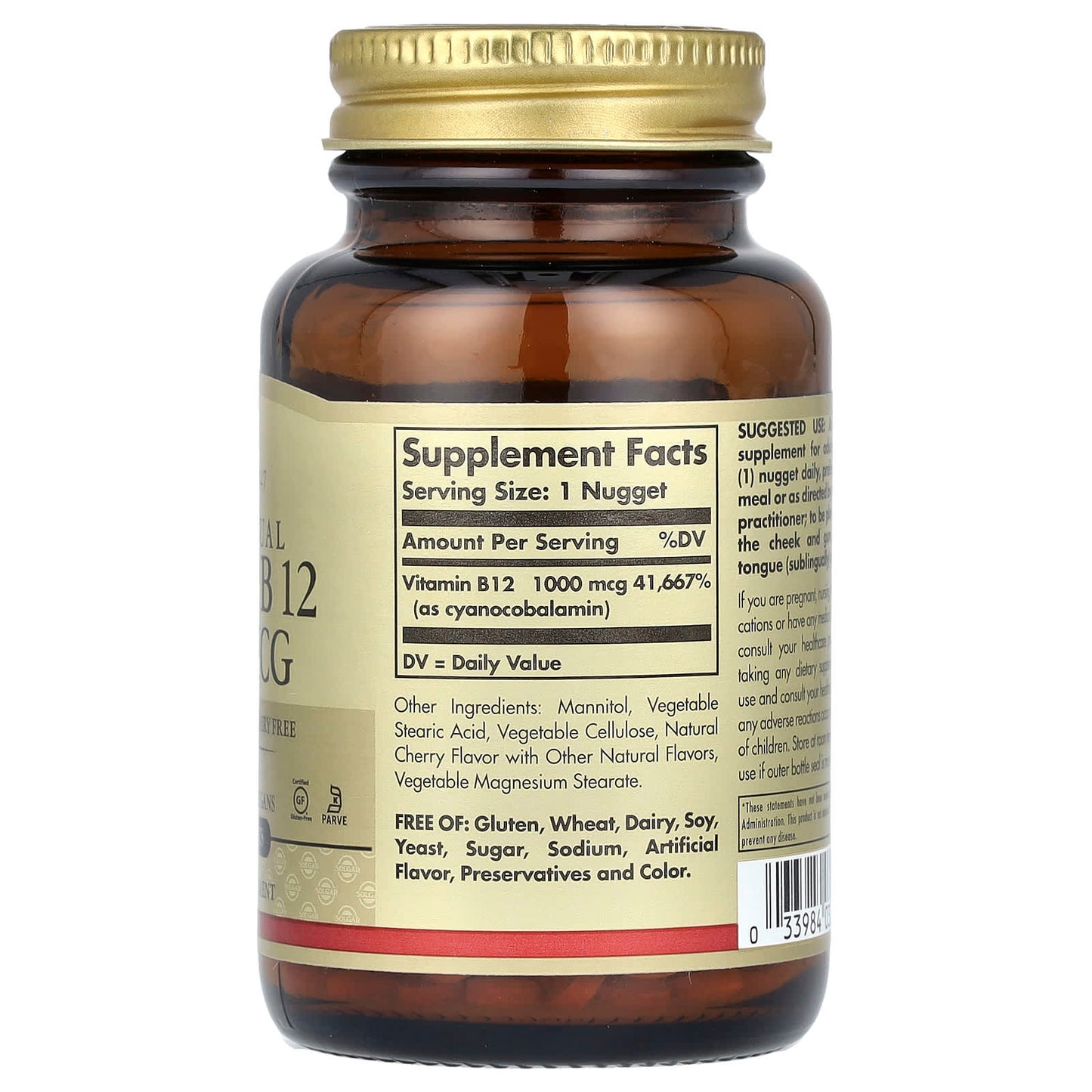 Solgar, Sublingual Vitamin B12, 1,000 mcg, 250 Nuggets - Image 2