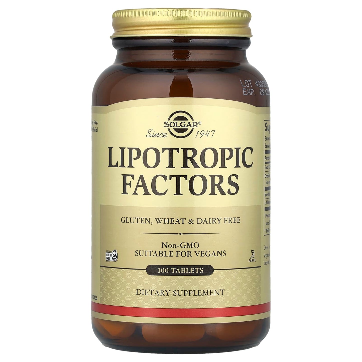 Solgar, Lipotropic Factors, 100 Tablets - Image 1