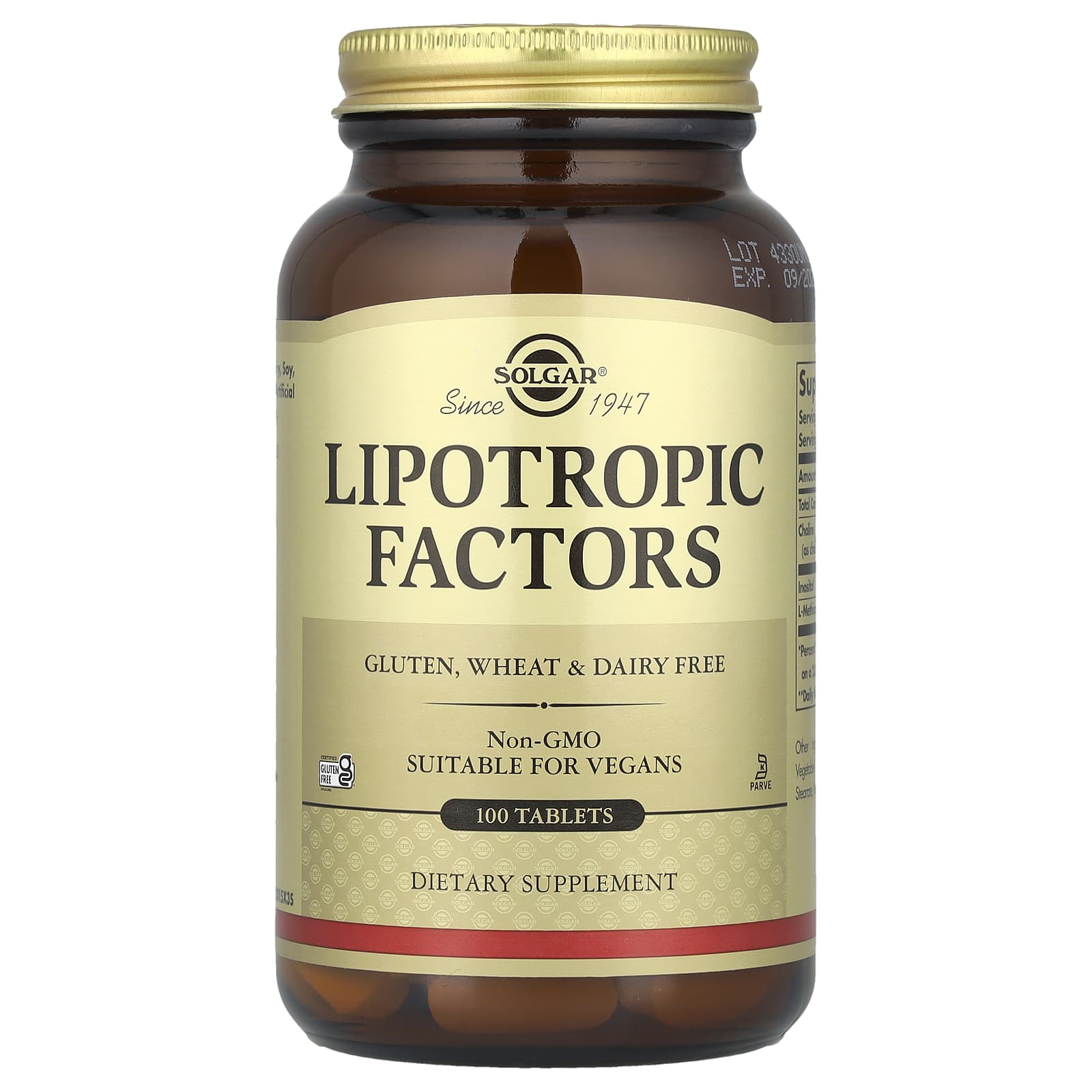 Solgar, Lipotropic Factors, 100 Tablets - Image 1