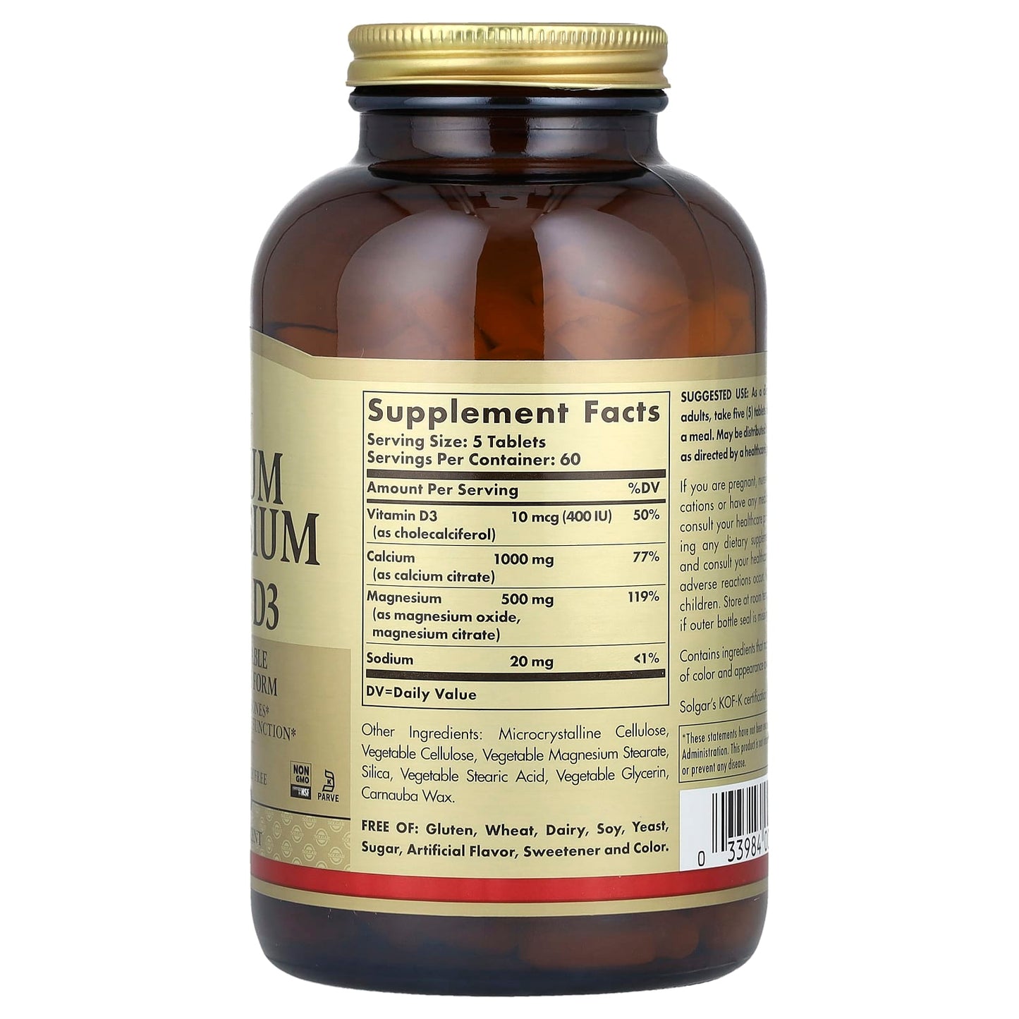 Solgar, Calcium Magnesium with Vitamin D3, 300 Tablets - Image 2