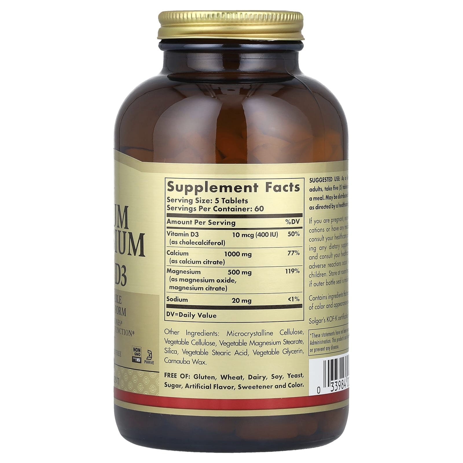 Solgar, Calcium Magnesium with Vitamin D3, 300 Tablets - Image 2