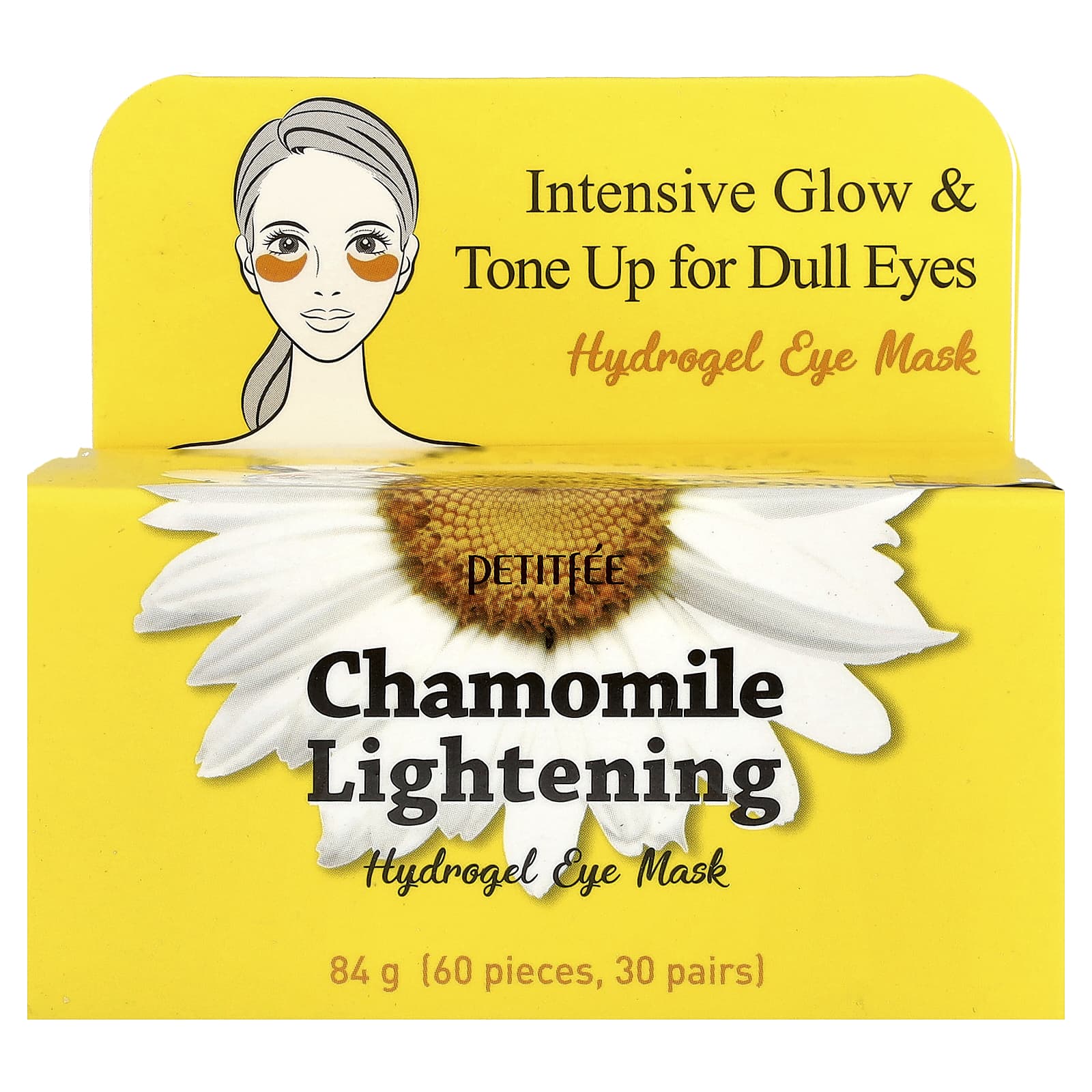 Petitfee, Chamomile Lightening, Hydrogel Eye Mask, 60 Patches, 84 g - Image 2