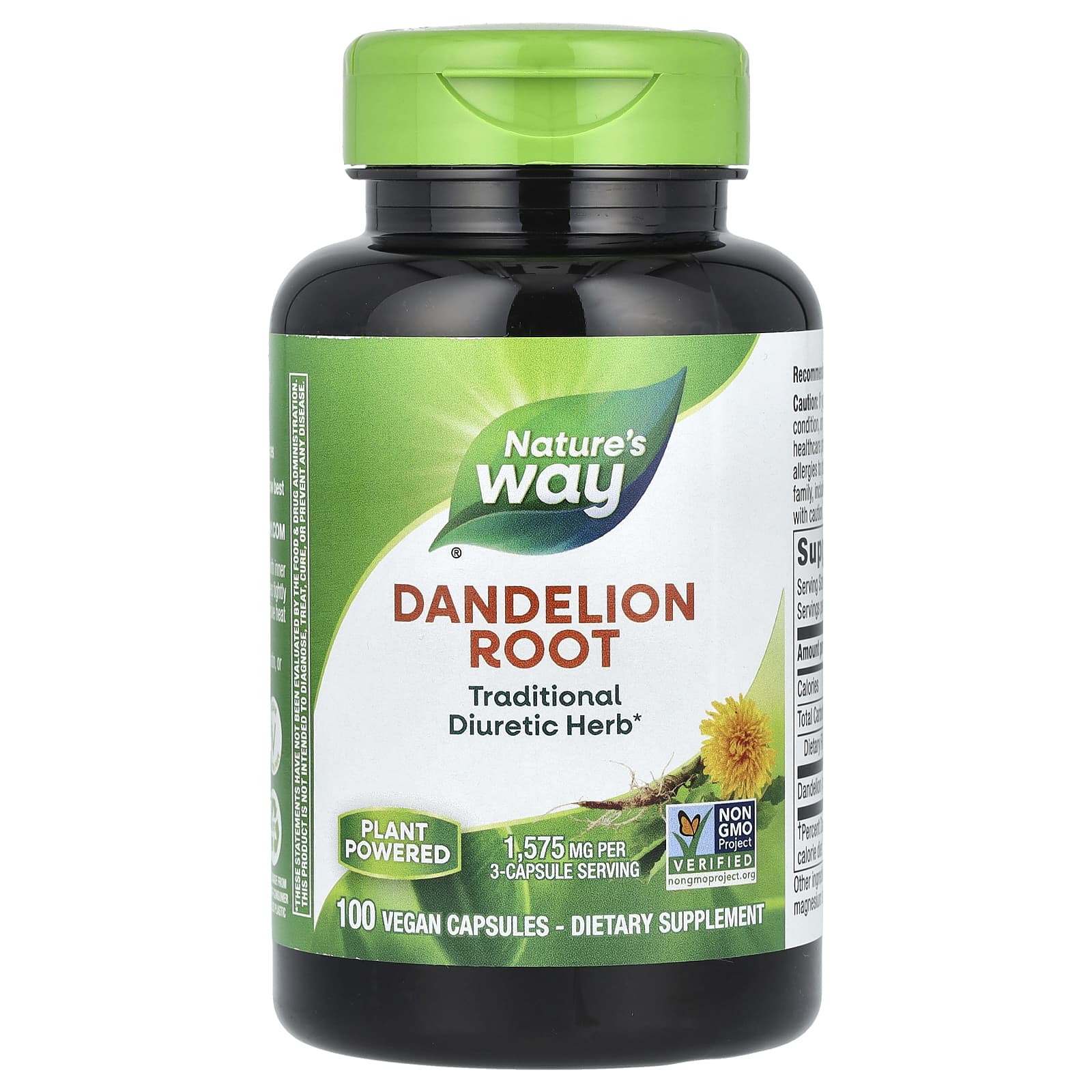 Nature's Way, Dandelion Root, 100 Vegan Capsules (525 mg per Capsule) - Image 1