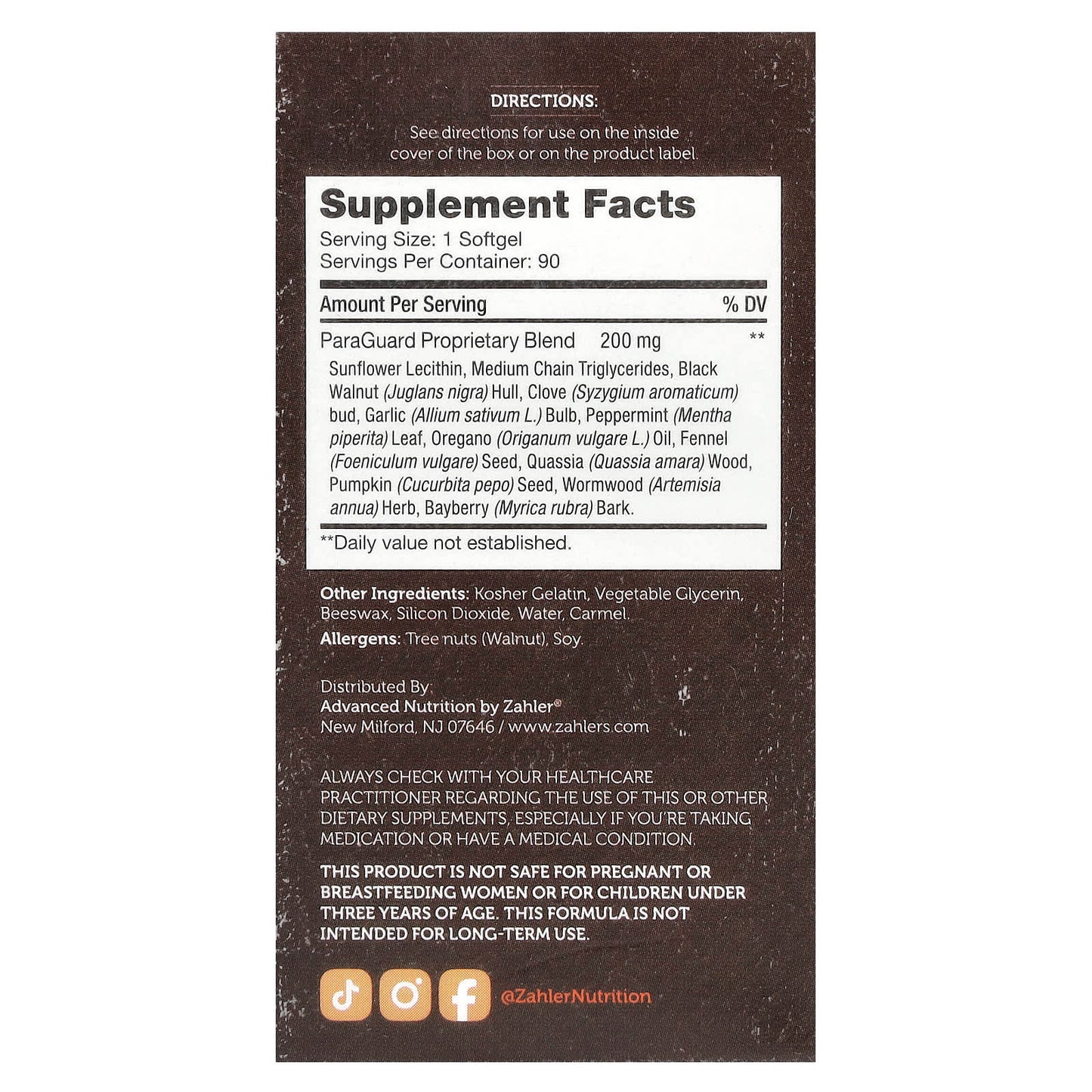Zahler, ParaGuard™, Advanced Intestinal Flora Support, 90 Softgels - Image 2