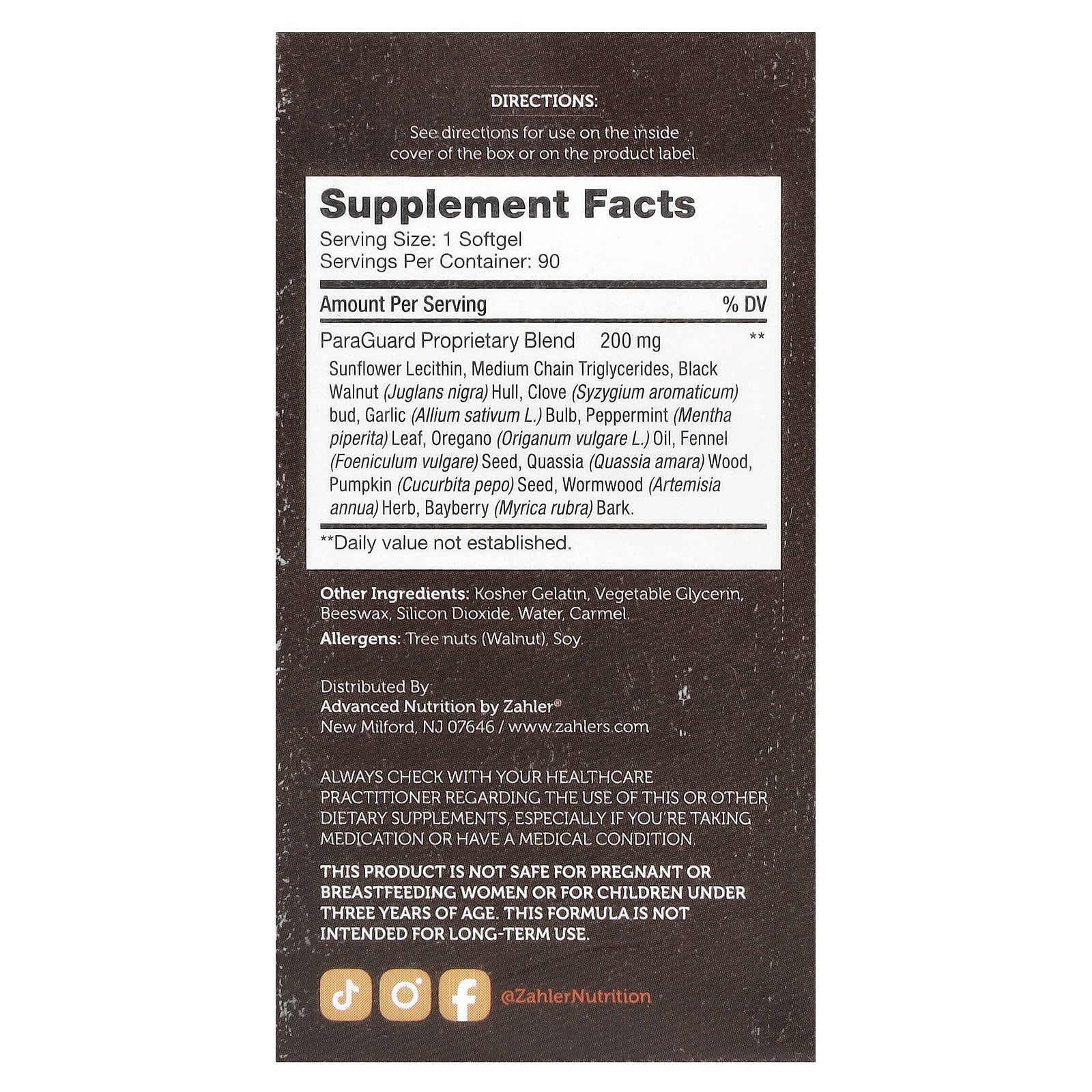 Zahler, ParaGuard™, Advanced Intestinal Flora Support, 90 Softgels - Image 2