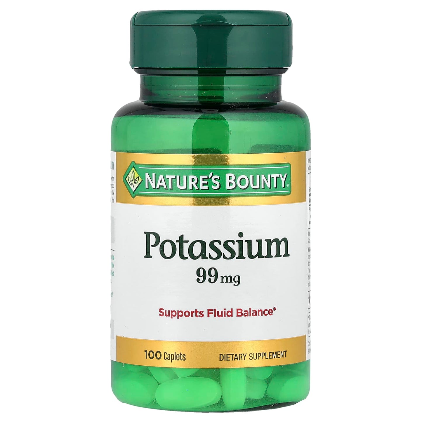 Nature's Bounty, Potassium, 99 mg, 100 Caplets - Image 1