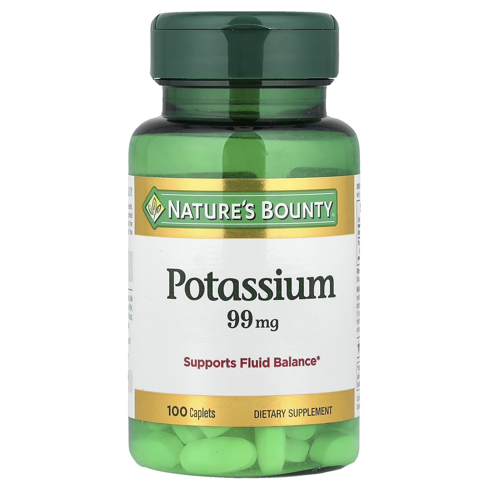 Nature's Bounty, Potassium, 99 mg, 100 Caplets - Image 1