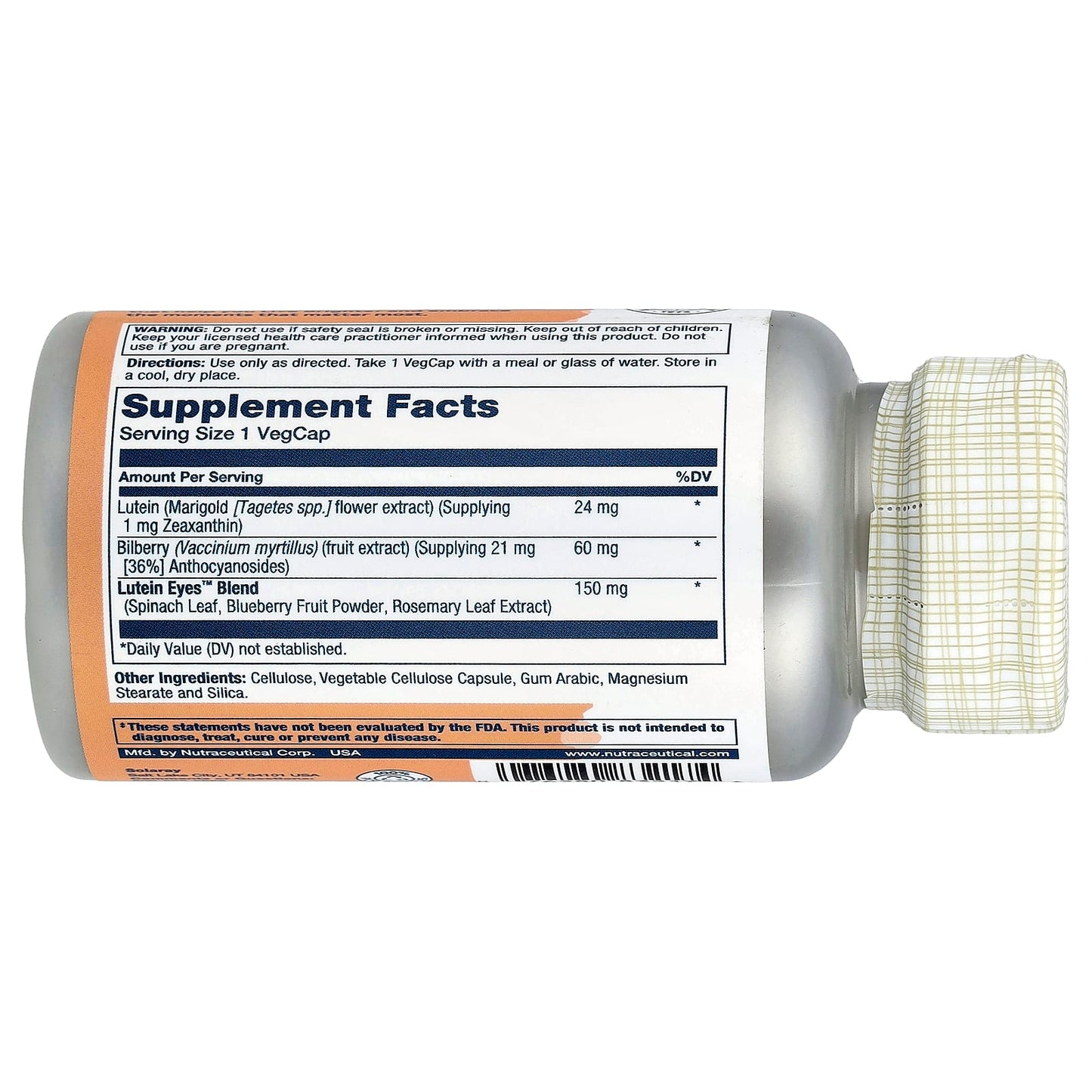 Solaray, Advanced Lutein Eyes™ 24 With Bilberry & Blueberry, 30 VegCaps - Image 2