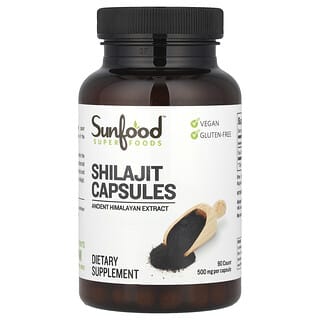 Sunfood Shilajit 500mg, 90 Capsules - Himalayan Dietary Supplement