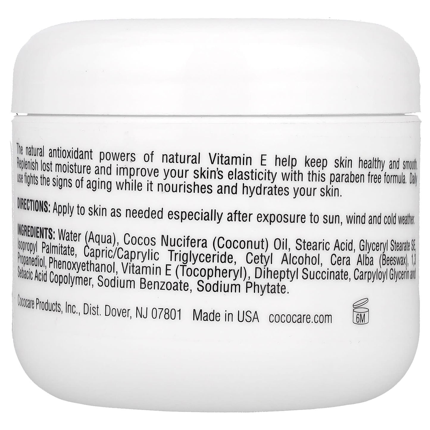 Vitamin E Moisturizing Cream by Cococare, 4 oz, Paraben-Free - Image 2