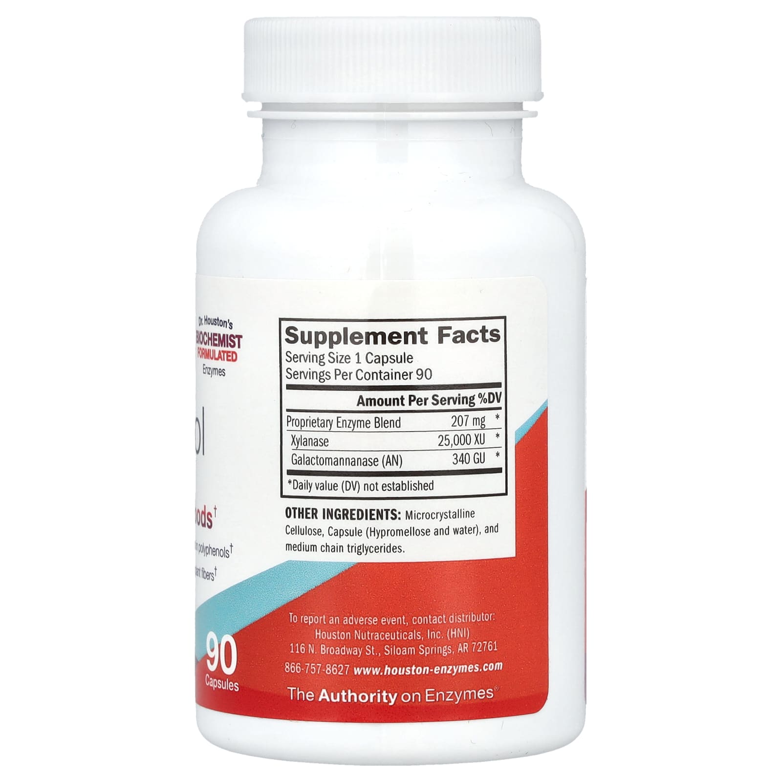 Houston Enzymes No-Fenol Supports Digestion of Polyphenolic Foods - 90 Capsules - Image 2